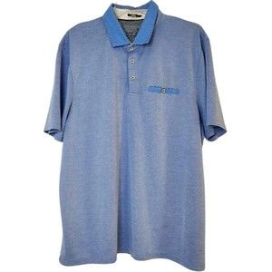 TED BAKER LONDON Light Blue Polo Shirt Golf Casual Modal Blend Mens Size 7 2XL